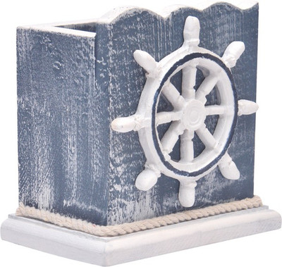 

Enwraps 1 Compartments wood Pen stand(Blue)