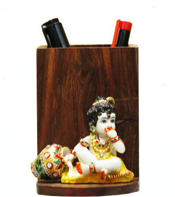 

SR Crafts 1 Compartments Wooden Pen Holder(Brown)