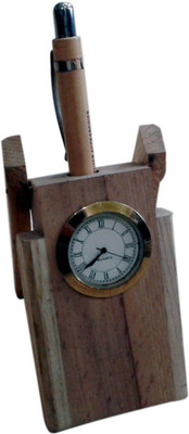 

Desi Karigar 1 Compartments wooden Pen holder(Brown)