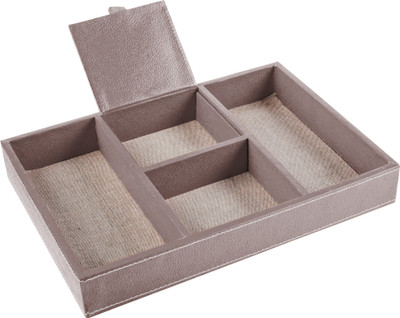 

Eco-Leatherette 4 Compartments Paper Office Tray(Hazel Nut)