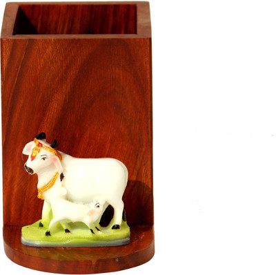 

SR Crafts 1 Compartments Wooden, Fiber Pen Holder(Brown, Multicolor)