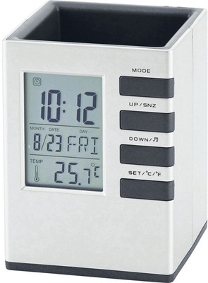 

Tuelip 1 Compartments Plastic Cube Desk Clock Stand With Alarm(White, Grey)