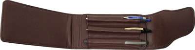 

Essart 3 Compartments Leather Pen Holder(Brown)