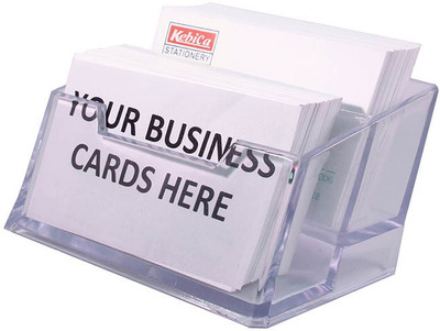 

Kebica 2 Compartments Plastic Business Card Holder(Transparent)
