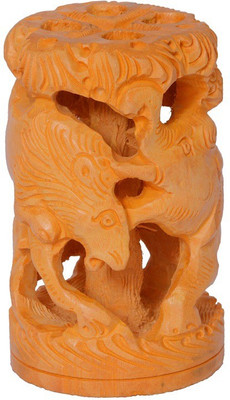 

Sunvi Carving 7.5 CM 4 Compartments Wooden Pen Stand(Brown)