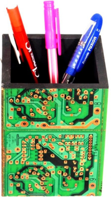 

Aahum 1 Compartments Wood, Electric Circuit Board Pen Stand(Green)
