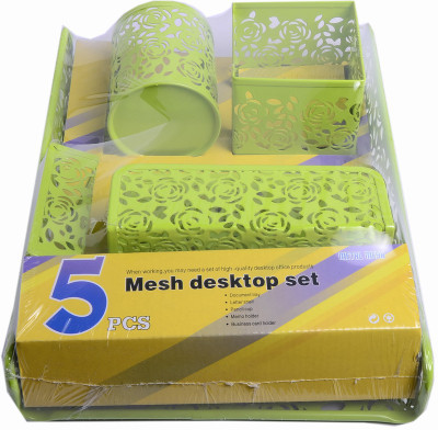 

Enwraps 1 Compartments Metal Desktop Set(Green)