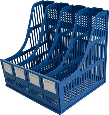 

Lifestyle-You Document Holder 4 Compartments Plastic File Rack(Blue)