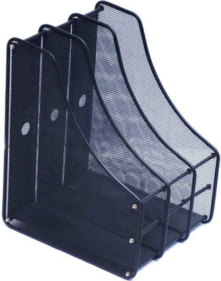 ASINT 3 Compartments Metal Magazine Tray(Black)
