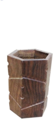 

Desi Karigar 1 Compartments wooden Pen stand(Brown)