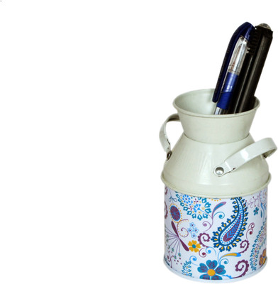 

Kulture Label Milk Cane 1 Compartments Iron Pen Holder Milk Cane(White)