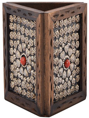 

HOUZZPLUS 1 Compartments WOODEN PEN STAND(Brown)