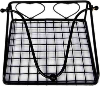 

Hapuka Napkin Holder 1 Compartments Wrought Iron Napkin Holder(Black)