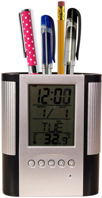 Trioflextech 1 Compartments Plastic Clock and Pen Holder(Multicolor) available at flipkart for Rs.399
