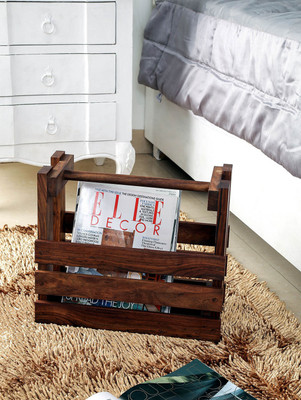 

Unravel India 1 Compartments Wood Magazine Rack(Brown)