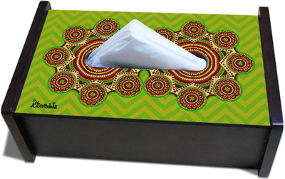 KOLOROBIA Wooden 1 Compartments Wood Tissue Box(Multicolor)