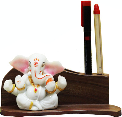 

SR Crafts 2 Compartments Wooden Pen Holder(Brown)