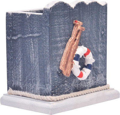 

Enwraps 1 Compartments wood Pen stand(Blue)