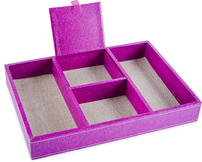 

Eco-Leatherette Regular 4 Compartments Paper Office Tray(Lilac)