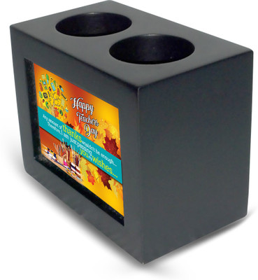 

Presto 2 Compartments Wood Pen Holder For Teachers Day(Black)