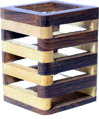 

Priyankish 1 Compartments Wooden Pen Holder(Brown)