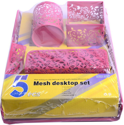 

Enwraps 1 Compartments Metal Desktop Set(Red)