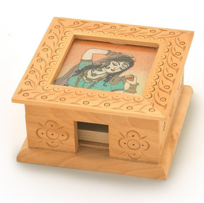 

Total Furnishing 1 Compartments Wooden Card Holder(Brown)