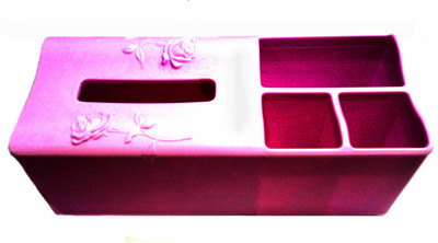 

Palakz 4 Compartments Plastic Tissue Paper Holder(Pink)