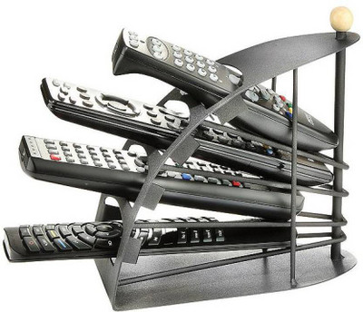 

Big Impex 4 Compartments Iron Remote Stand(Black)