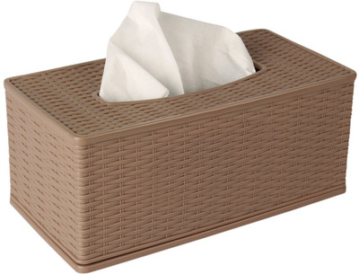 

HOKIPO 1 Compartments Plastic Tissue Paper Holder(Brown)