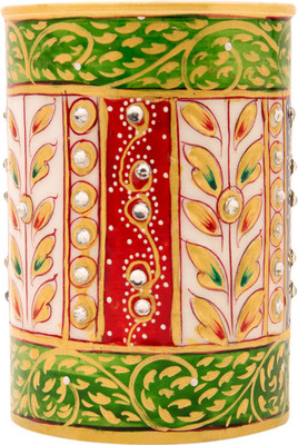 

Santosh Art Collection Green Marble Pen Stand 1 Compartments Stoneware Contemporary(Multicolor)