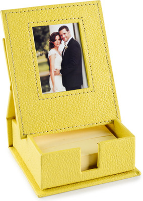 

Eco-Leatherette Slip Box with Frame 1 Compartments Leatherette Desk sets(Lime Yellow)
