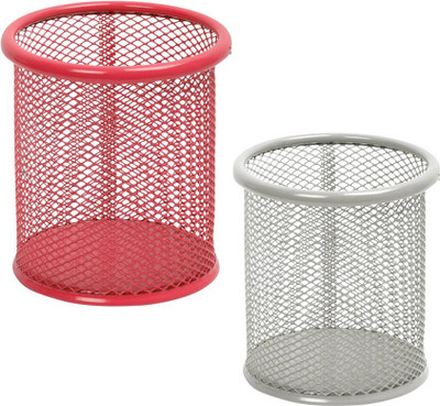 

Stealodeal 1 Compartments Metal Pen holder(Grey, Pink)