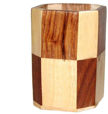 

Acme Production 1 Compartments wood pen holder(Brown)