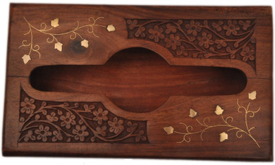 Sparkle India 1 Compartments WOODEN NAPKIN HOLDER(Brown)