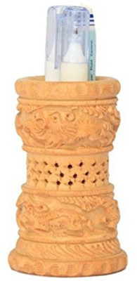 

CraftedIndia 1 Compartments Wooden Pen Holder(Brown)