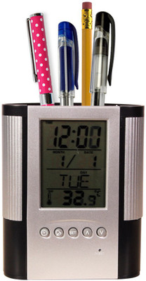 

Tuelip 1 Compartments Plastic Pen Holder(Silver)