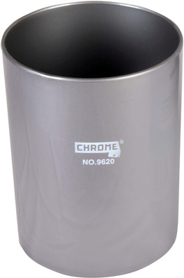 

Chrome 1 Compartments Plastic Pen Holder(Grey)