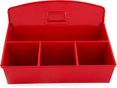 

Elan D.O. 4 Compartments Steel Stationery Holder(Red)
