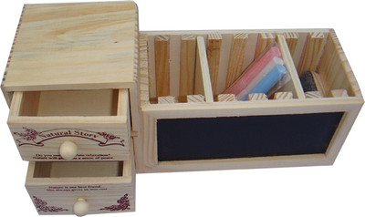 

Sweet Day 5 Compartments Wood Pen stand(Natural wood)