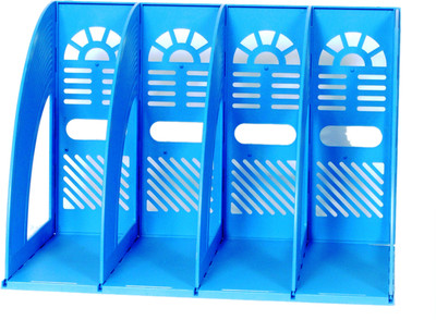 

Chrome File Rack 4 Compartments Plastic Multipurpose Tray(Blue)