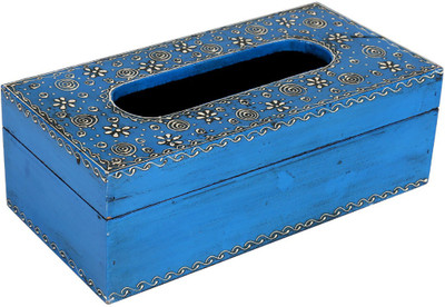 

Rajrang 1 Compartments Wooden Tissue Paper Box(Blue)