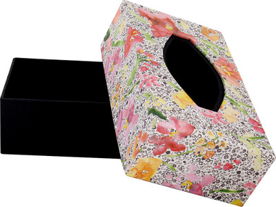 Rajrang 1 Compartments Handmade Paper & Cardboard Tissue Paper Box(White)