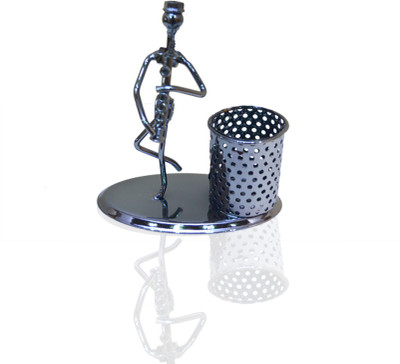 

Jaycoknit Skeleton 1 Compartments Metal Pen Holder(Black)