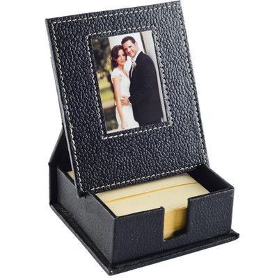 Eco-Leatherette Slip Box with Frame 1 Compartments Leatherette Desk sets(Black)