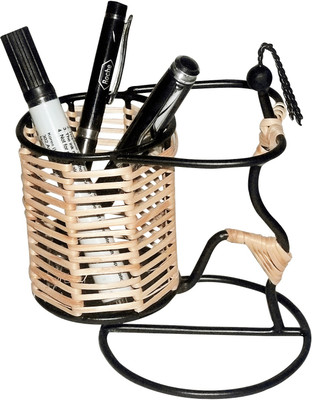 

GAC Trend 1 Compartments Iron, Bamboo Lady Shaped Pen Stand(Black, Beige)