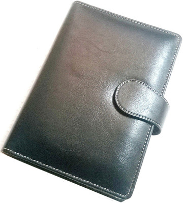 

HE Retail 8 Compartments leatherette Formal Business Organizer Diary(Black)