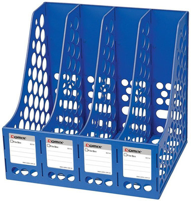 

Comix Office 4 Compartments ABS Plastic 4 Partition Rack(Blue, Grey)