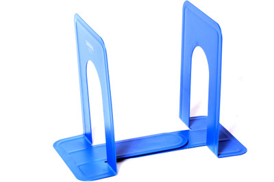 

Chrome Durable 2 Compartments Metal Book Ends(Blue)
