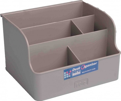 

Solo Matrix 5 Compartments Plastic Desk Organiser(Grey)